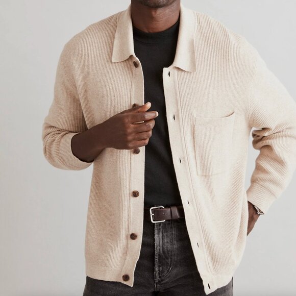 Madewell Button-Up Long-Sleeve Sweater Shirt - L - Picture 3 of 10